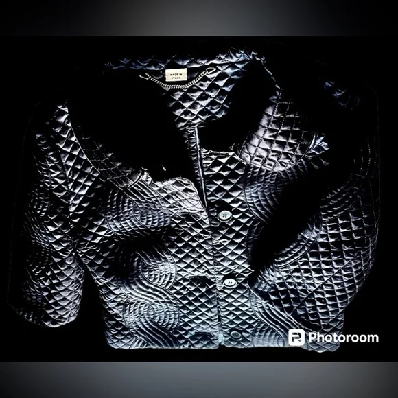 Viktor & Rolf Stunning Quilted Satin short Jacket EUC in black XS
